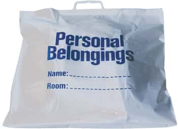 Belongings Bags w/ Handle (White w/ Blue Imprint) 18 1/2" x 20"