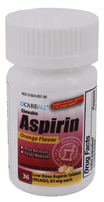 CareALL Chewable Aspirin, Orange Tabs, 36/bt