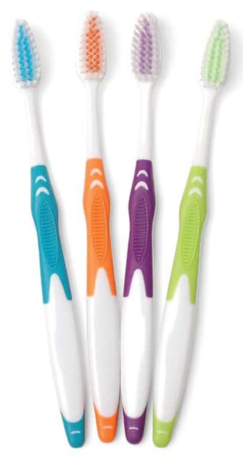 Freshmint Adult Rubber Handle Nylon Toothbrushes