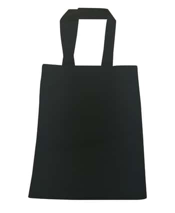 Natural Cotton Black Canvas Tote Bags - 8" x 8"
