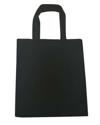 Natural Cotton Black Canvas Tote Bags - 9" x 11"