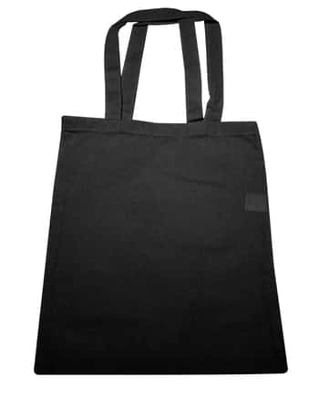 Natural Cotton Black Canvas Tote Bags - 11" x 13"
