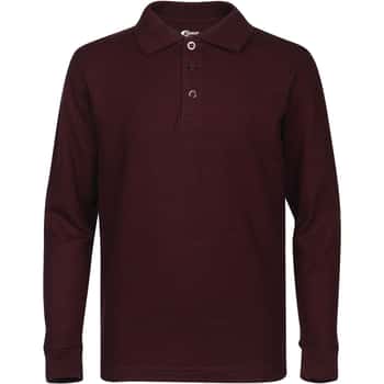 Boy's School Uniform Long-Sleeve Shirts - Burgundy - Choose Your Sizes (3/4-18/20)