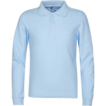Boy's School Uniform Long-Sleeve Shirts - Light Blue - Choose Your Sizes (3/4-18/20)