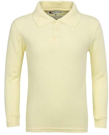 Boy's School Uniform Long-Sleeve Shirts - Yellow - Choose Your Sizes (3/4-18/20)