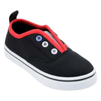 Little Girl's Two Tone Canvas No Lace Slip-On Sneakers