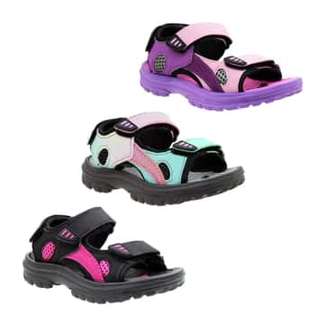 Girl's Two Tone Rio Sandals w/ Soft Textured Footbed - Choose Your Color(s)