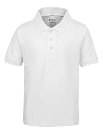 Boy's School Uniform Short Sleeve Polo Shirts - White - Choose Your Sizes (2T-18/20)