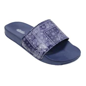 Men's Barbados Slide Sandals w/ Blue Bandana Print