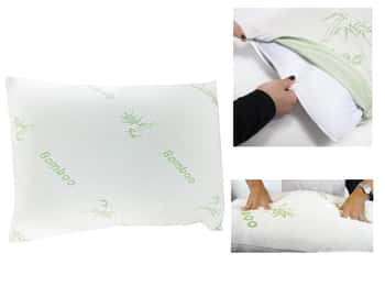18" X 26" Memory Foam Pillows w/ Pillow Protector Cover - White