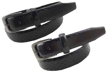 Men's Genuine Leather Belts w/ Woven Imprint - Sizes 32-46