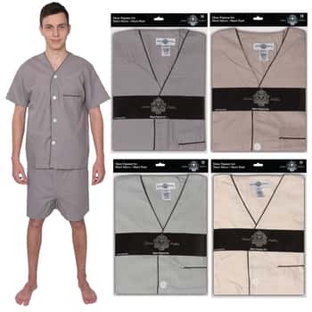 Men's Short Pajama Set w/ Front Pocket - Assorted Colors