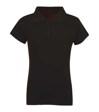Junior Ladies School Uniform Short Sleeve Polo Shirts - Black - Choose Your Sizes (Small-2X)