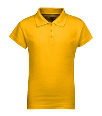 Junior Ladies School Uniform Short Sleeve Polo Shirts - Gold - Choose Your Sizes (Small-2X)