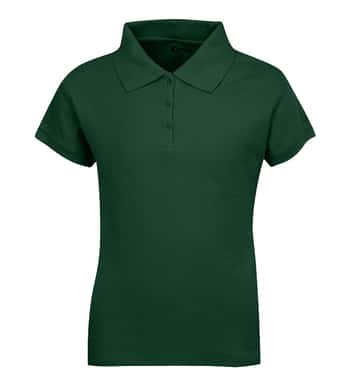 Junior Ladies School Uniform Short Sleeve Polo Shirts - Hunter Green - Choose Your Sizes (Small-2X)