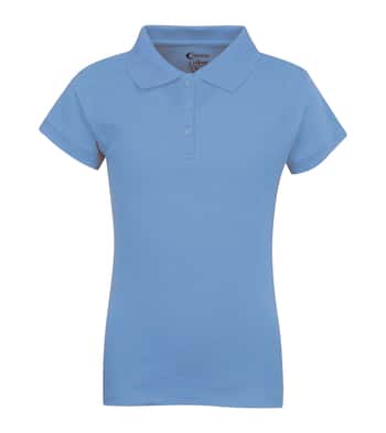 Junior Ladies School Uniform Short Sleeve Polo Shirts - Light Blue - Choose Your Sizes (Small-2X)