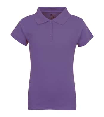 Junior Ladies School Uniform Short Sleeve Polo Shirts - Purple - Choose Your Sizes (Small-2X)