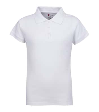Junior Ladies School Uniform Short Sleeve Polo Shirts - White - Choose Your Sizes (Small-2X)