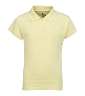 Junior Ladies School Uniform Short Sleeve Polo Shirts - Light Yellow - Choose Your Sizes (Small-2X)