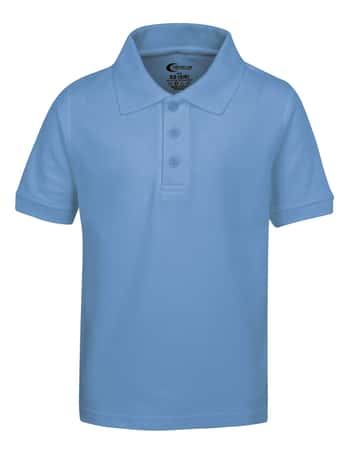 Boy's School Uniform Short Sleeve Polo Shirts - Light Blue - Choose Your Sizes (2T-18/20)