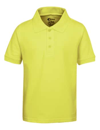 Boy's School Uniform Short Sleeve Polo Shirts - Yellow - Choose Your Sizes (2T-18/20)
