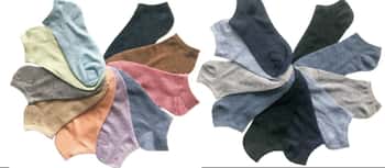 Women's Plus Size No Show Novelty Socks - Pastel & Light Tone Colors - 10-Pair Packs - Size 10-13