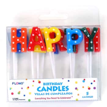 "Happy Birthday" Letter Pick Candles
