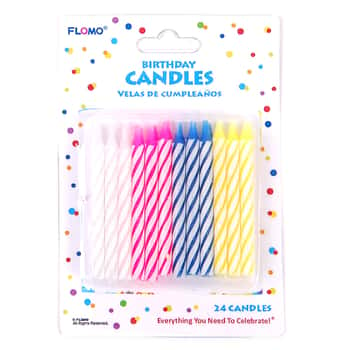 Happy Birthday Spiral Candles - 24-Packs