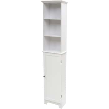 Shaker Style Tall Floor Shelf w/ Lower Cabinet