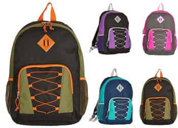17" Bungee Backpacks w/ Side Mesh Pockets - Choose Your Color(s)