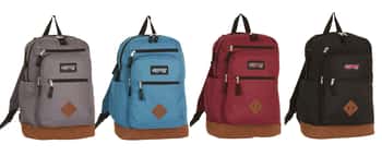 18.5" Deluxe Backpacks w/ Suede Leatherette Bottom - Assorted Colors