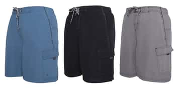 Men's Fashion Swim Trunks w/ Right Cargo Pocket - Assorted Colors - Sizes Small-2XL