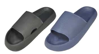 Men's Ribbed Slide Sandals w/ Soft Footbed