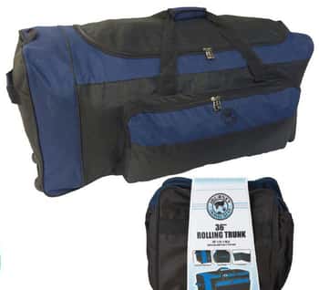 Collapsible Rollaboard Duffle Bags w/ Telescopic Handle - Navy