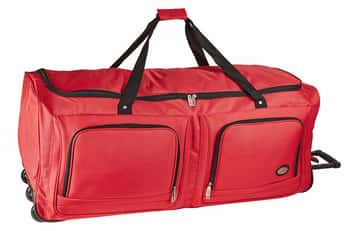 Jumbo Cargo Rollaboard Duffle Bags w/ Telescopic Handle - Red