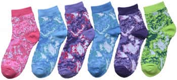 Boy's & Girl's Novelty Crew Socks - Tie Dye - Size 4-6