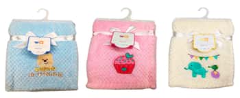 Assorted Embroidered Baby Blankets - 30" x 40"