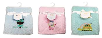 Assorted Embroidered Baby Blankets - 30" x 40"