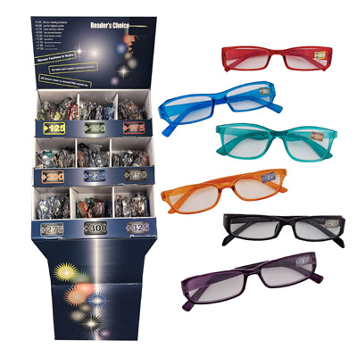 READING GLASSES 9 Asstd Powersmetal/plastic Frames In 9 Cavitydump Floor Display #rbin288