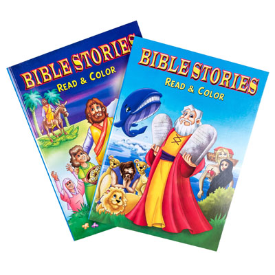 BIBLE Stories Read And Color2 Asstd Easy Tear Out Pagesin 24 Ct Pdq