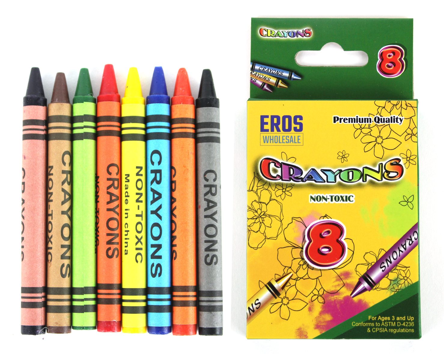 Crayons 8Pack Assorted Colors