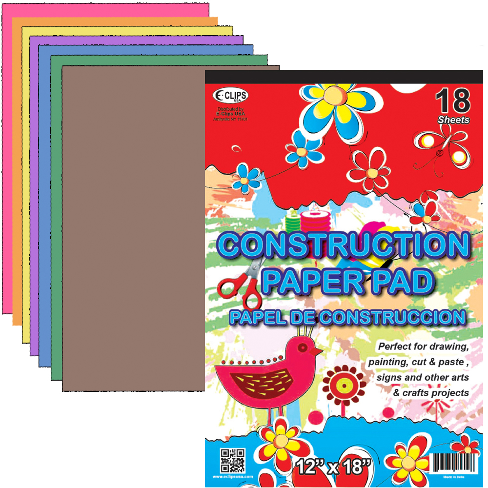 ''18-Sheet 12'''' X 18''''Construction PAPER Pad''