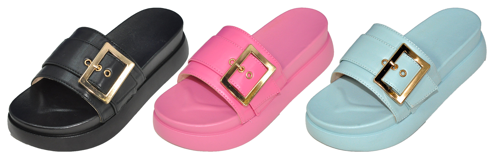 Women's Fashion Arizona Sandals w/ Gold Embroidered BUCKLE