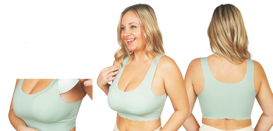 Women's Seamless Padded BRAs w/ Embroidered Lace Trim - Sizes Medium-2XL