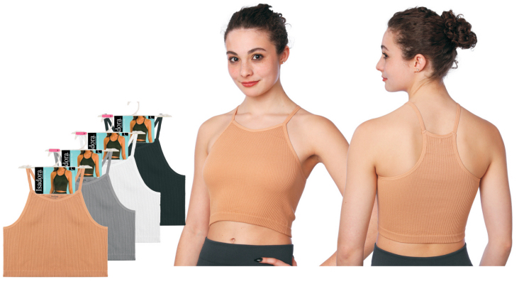 Women's Rib Knit Crop Sport TANK TOPs - Sizes Medium-XL - Assorted Neutral Colors