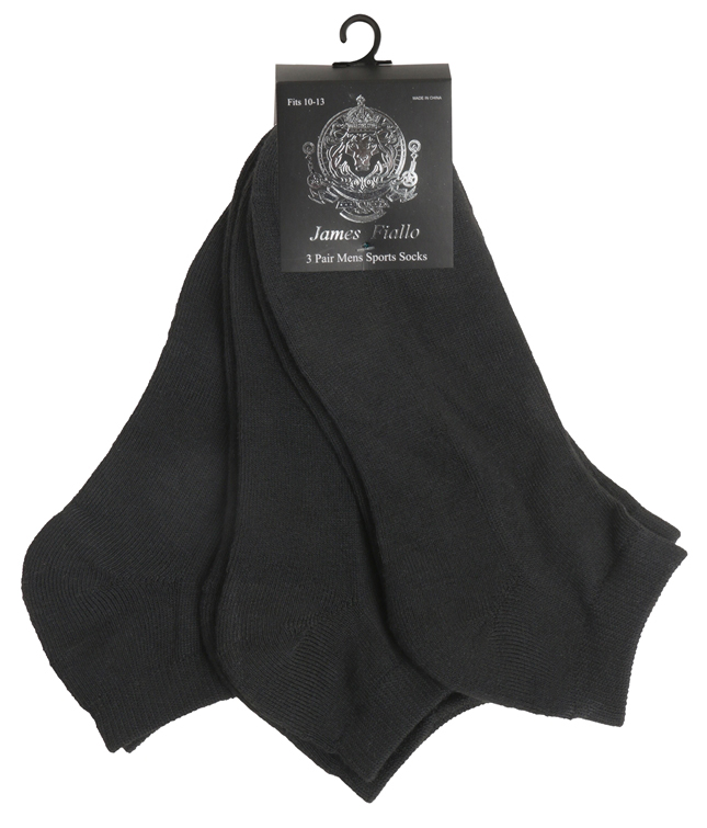 Men's Black CusHioneD AtHletic Low Cut Socks - 3-Pair Packs