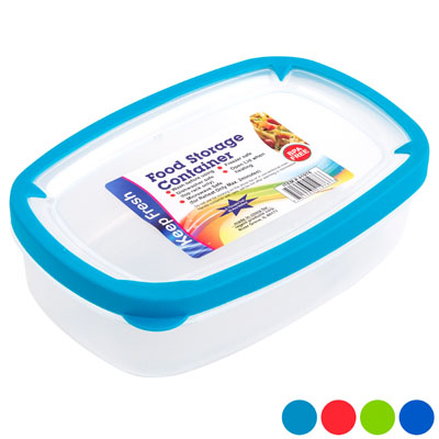 Food Storage Container Rect Rubber RIM On Lid 900 Ml 8.2 X 5.3 X 2.6