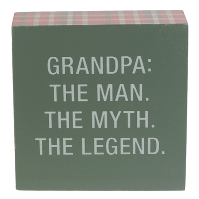 BloCk Sign 4x4 Grandpa The Man The Myth The Legend Mdf WOOD