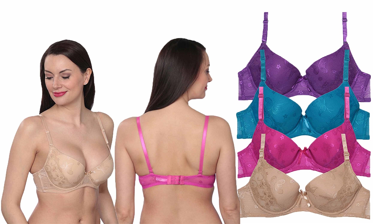 Women's Underwire Bras w/ Butterfly Floral Detail