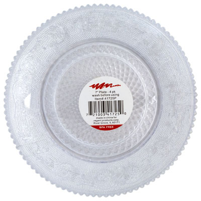 Plate 4pk 7in Clear Crystal-look Case Cut CARTON Pdq